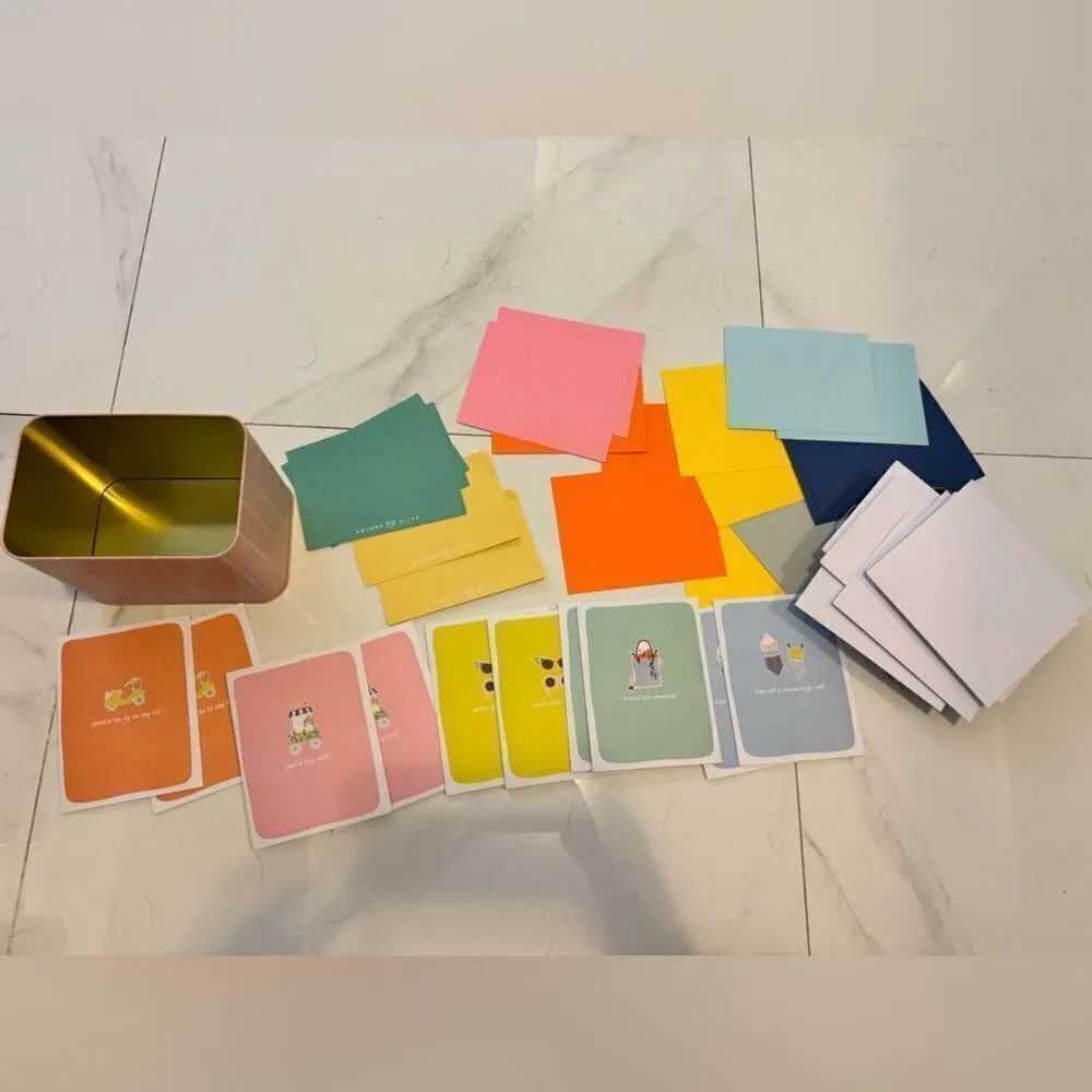 Archer and Olive Colorful Card Set with Tin Box